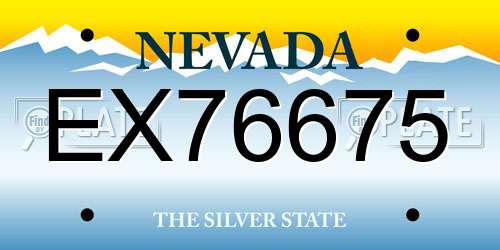 EX76675 Nevada License Plate