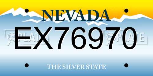 EX76970 Nevada License Plate