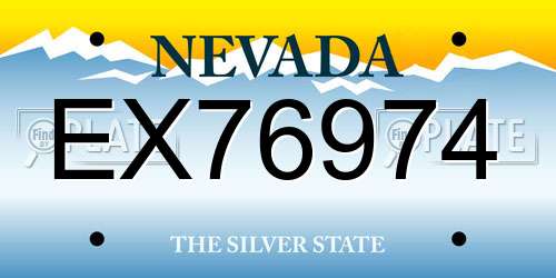 EX76974 Nevada License Plate