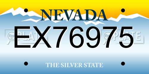 EX76975 Nevada License Plate