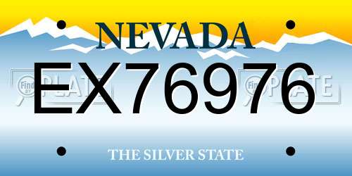 EX76976 Nevada License Plate