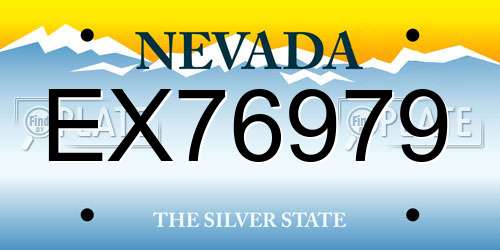 EX76979 Nevada License Plate