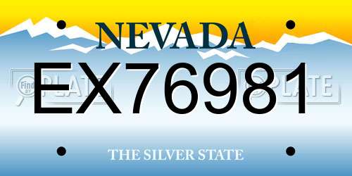 EX76981 Nevada License Plate