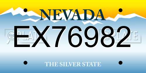 EX76982 Nevada License Plate