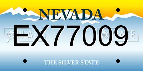 EX77009 Nevada License Plate