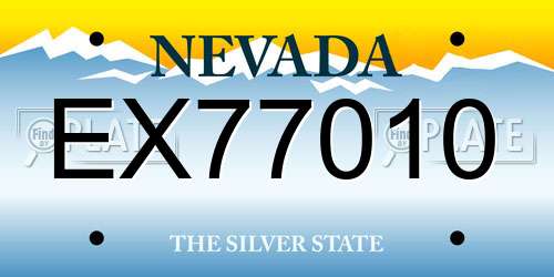 EX77010 Nevada License Plate