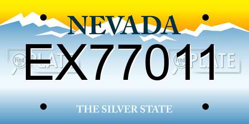 EX77011 Nevada License Plate