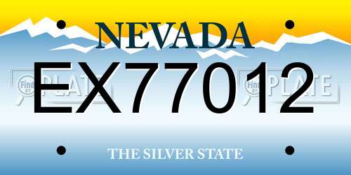 EX77012 Nevada License Plate