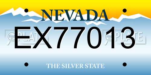 EX77013 Nevada License Plate