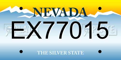 EX77015 Nevada License Plate