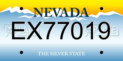 EX77019 Nevada License Plate