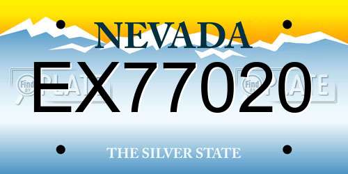 EX77020 Nevada License Plate
