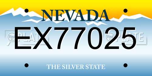 EX77025 Nevada License Plate