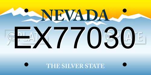 EX77030 Nevada License Plate