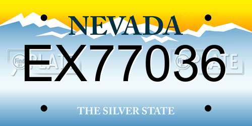 EX77036 Nevada License Plate