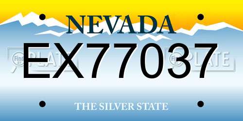 EX77037 Nevada License Plate
