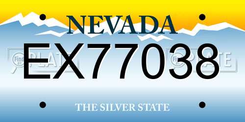 EX77038 Nevada License Plate