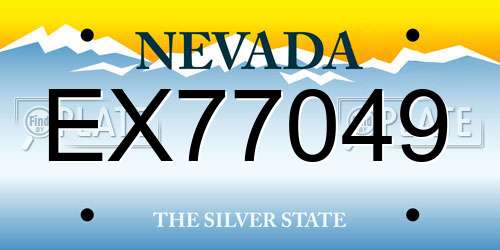 EX77049 Nevada License Plate