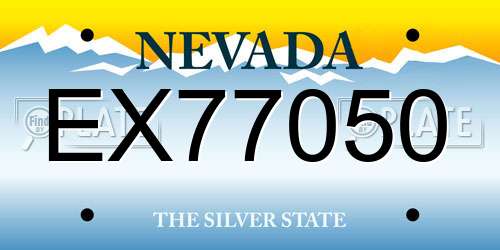 EX77050 Nevada License Plate