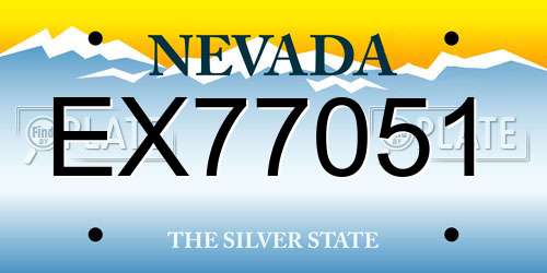 EX77051 Nevada License Plate