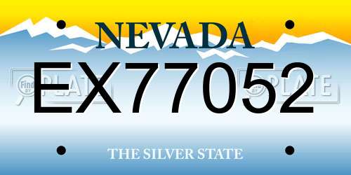 EX77052 Nevada License Plate