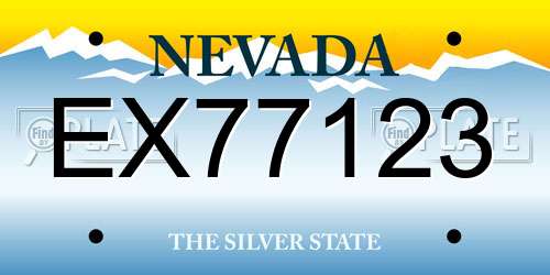 EX77123 Nevada License Plate