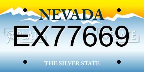 EX77669 Nevada License Plate