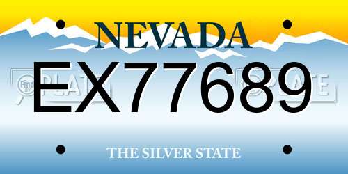 EX77689 Nevada License Plate