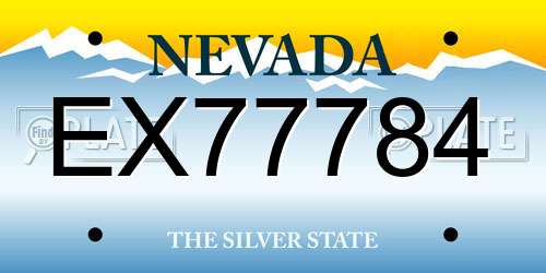 EX77784 Nevada License Plate