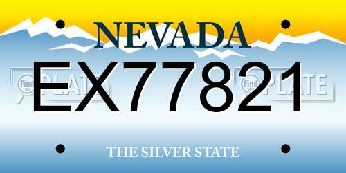 EX77821 Nevada License Plate
