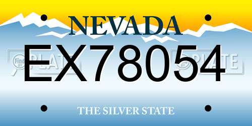EX78054 Nevada License Plate
