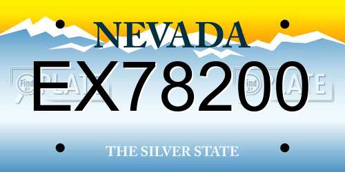 EX78200 Nevada License Plate