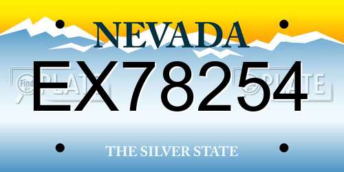 EX78254 Nevada License Plate
