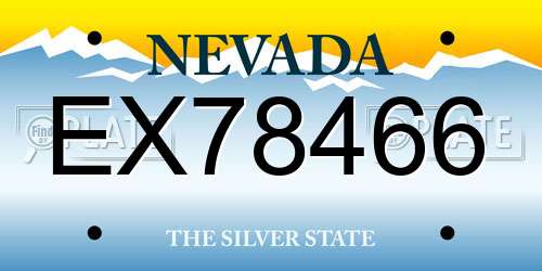 EX78466 Nevada License Plate