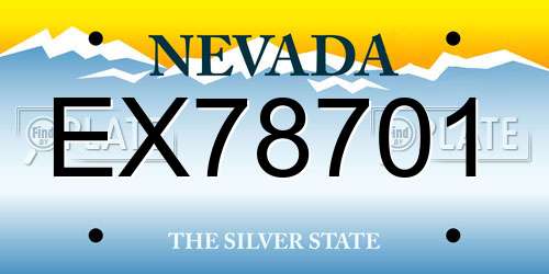 EX78701 Nevada License Plate
