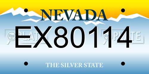 EX80114 Nevada License Plate