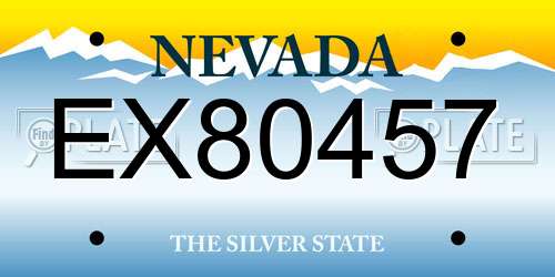 EX80457 Nevada License Plate