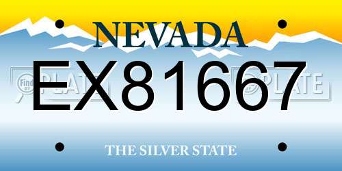 EX81667 Nevada License Plate
