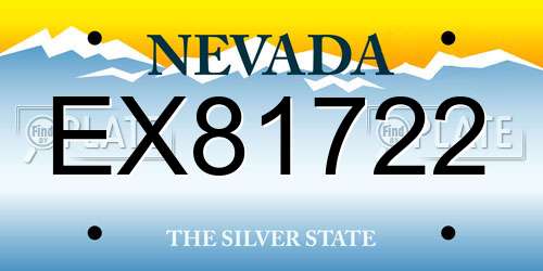 EX81722 Nevada License Plate