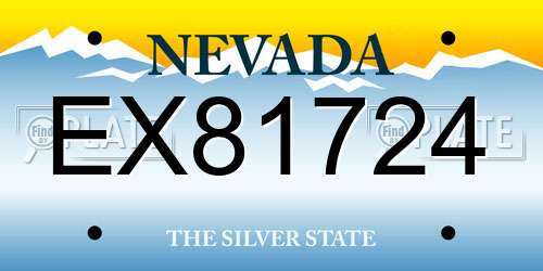 EX81724 Nevada License Plate