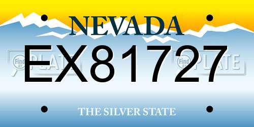 EX81727 Nevada License Plate