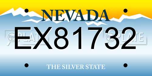 EX81732 Nevada License Plate