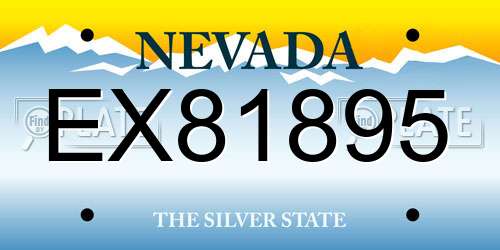 EX81895 Nevada License Plate