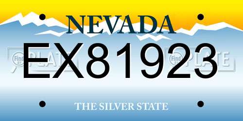 EX81923 Nevada License Plate