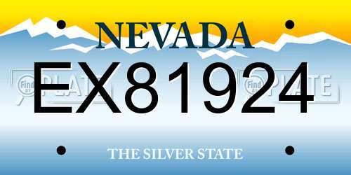 EX81924 Nevada License Plate