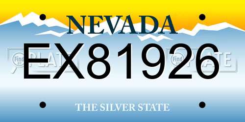 EX81926 Nevada License Plate
