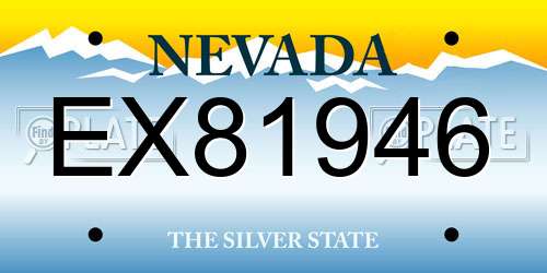 EX81946 Nevada License Plate