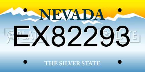 EX82293 Nevada License Plate