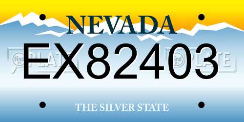 EX82403 Nevada License Plate