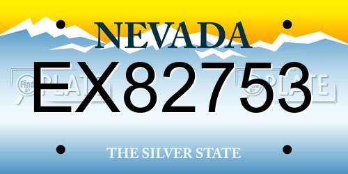 EX82753 Nevada License Plate